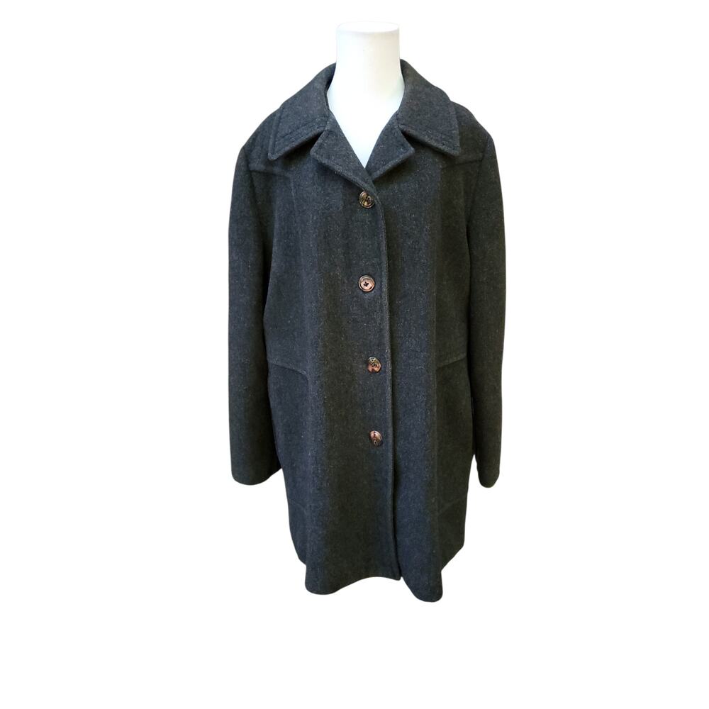Vintage Mackintosh Gray Wool Pea Walking Coat Classic Old Money USA  Sz 18
